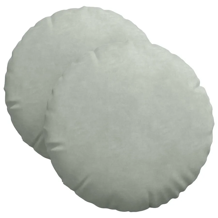 Coussins de siège 2 pcs Gris clair Ø 40 x 13 cm Velours - 2