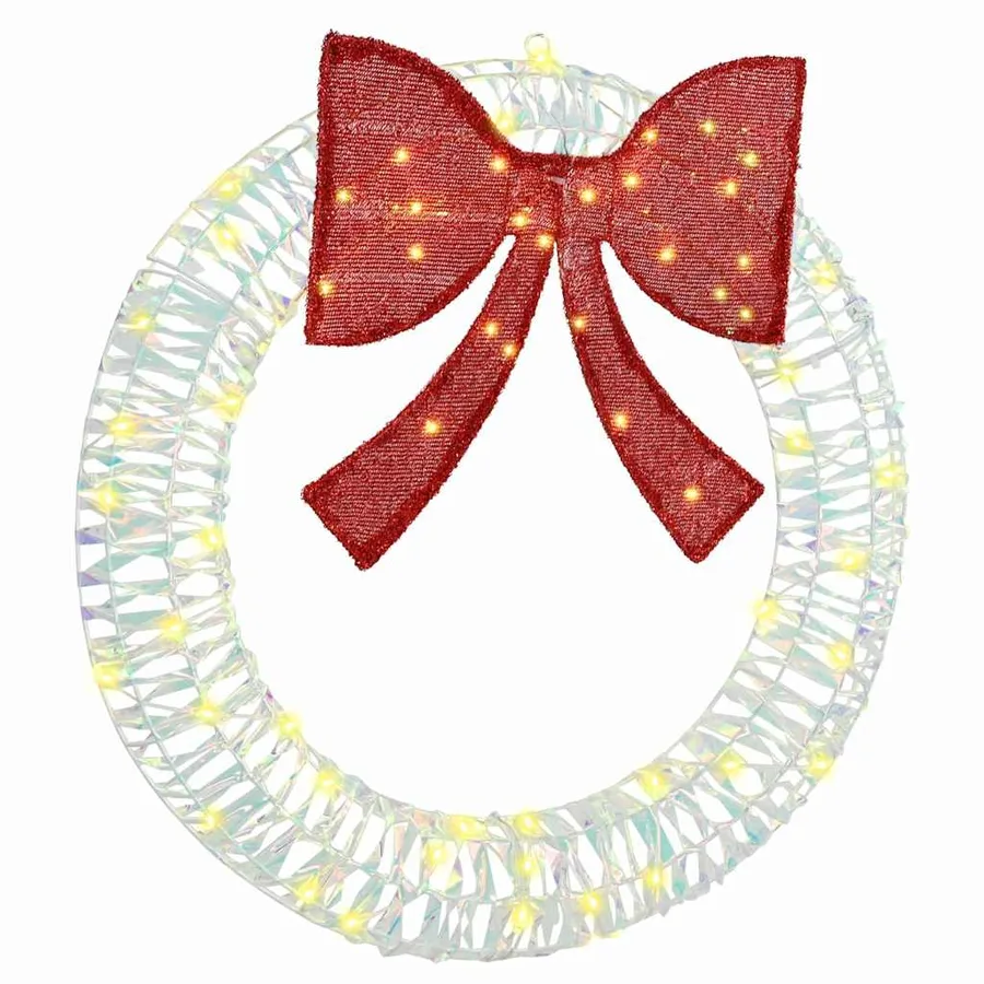 Couronne avec 60 LED Blanc chaud 76 x 76 x 8 cm PET - 2