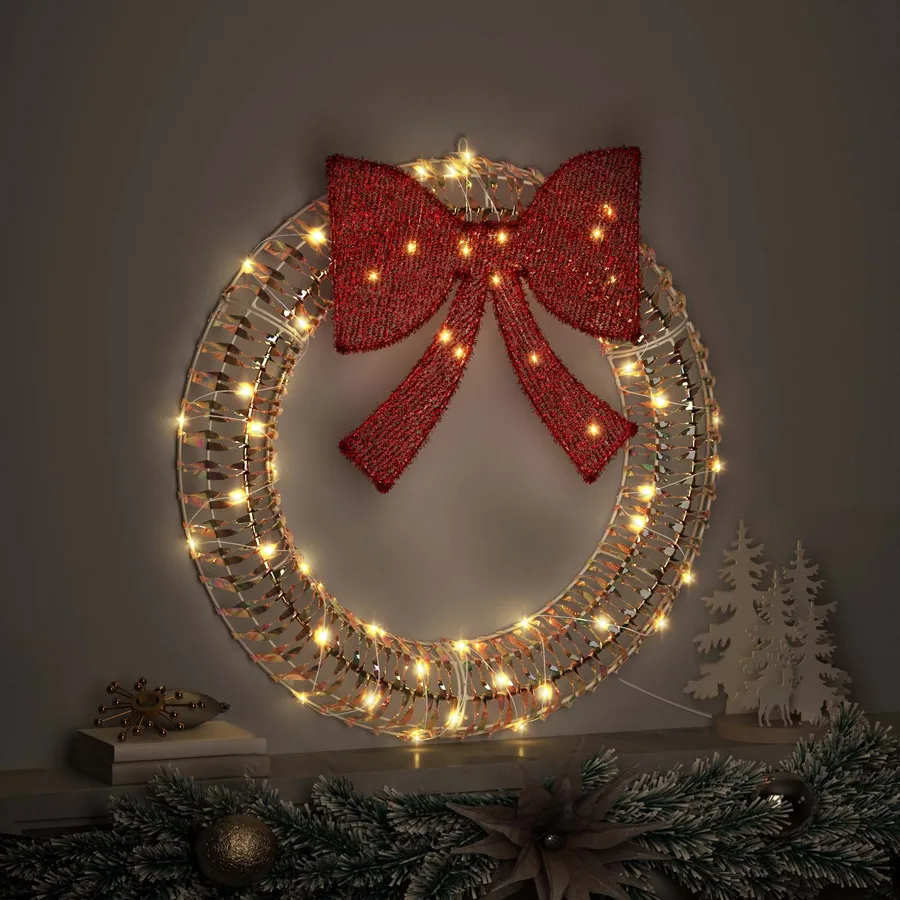 Couronne avec 60 LED Blanc chaud 76 x 76 x 8 cm PET - 3