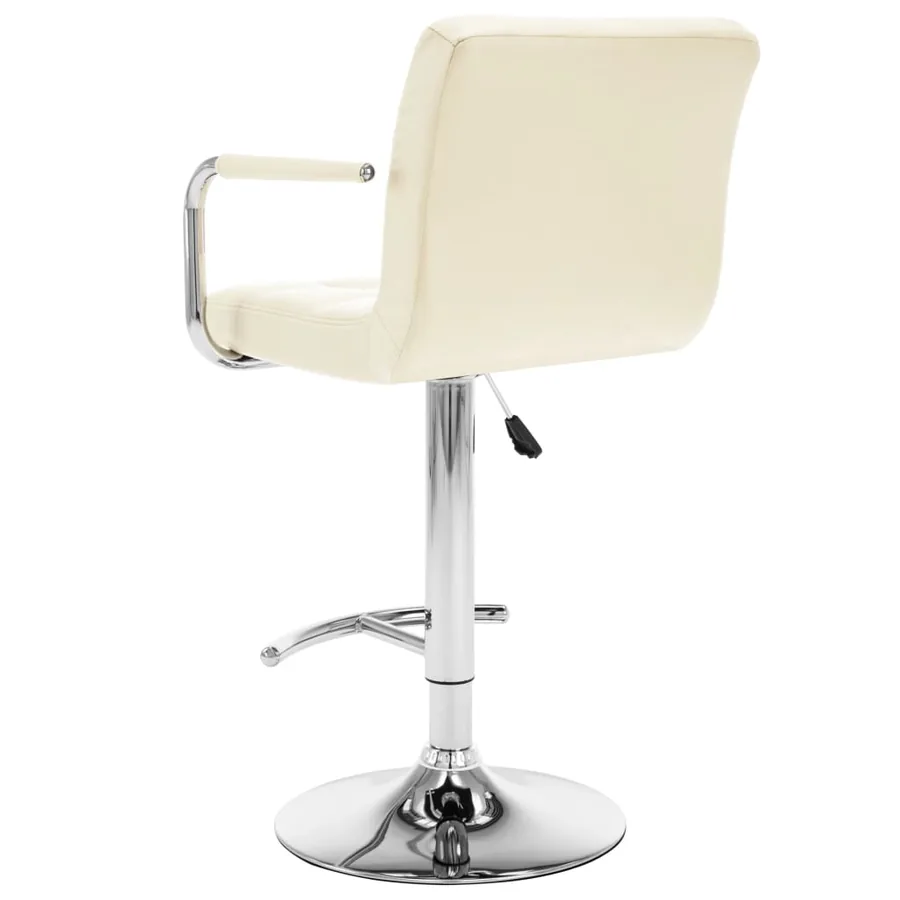 Tabourets de bar lot de 2 crème similicuir - 4