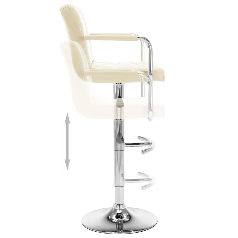 Tabourets de bar lot de 2 crème similicuir - 5