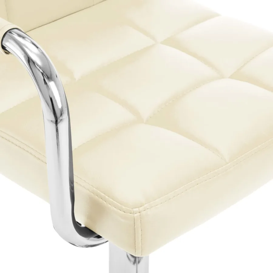 Tabourets de bar lot de 2 crème similicuir - 6