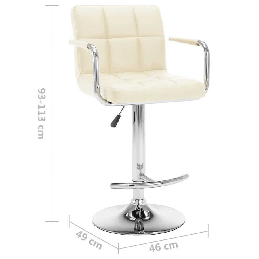 Tabourets de bar lot de 2 crème similicuir - 8