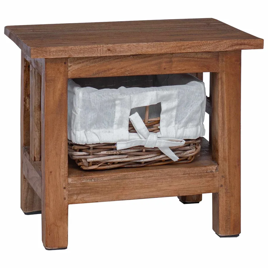 Table d'appoint Marron 38 x 28 x 35 cm Bois massif d'acajou - 2