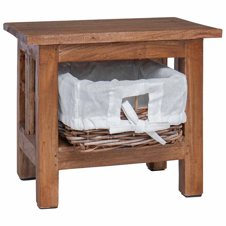 Table d'appoint Marron 38 x 28 x 35 cm Bois massif d'acajou - 4