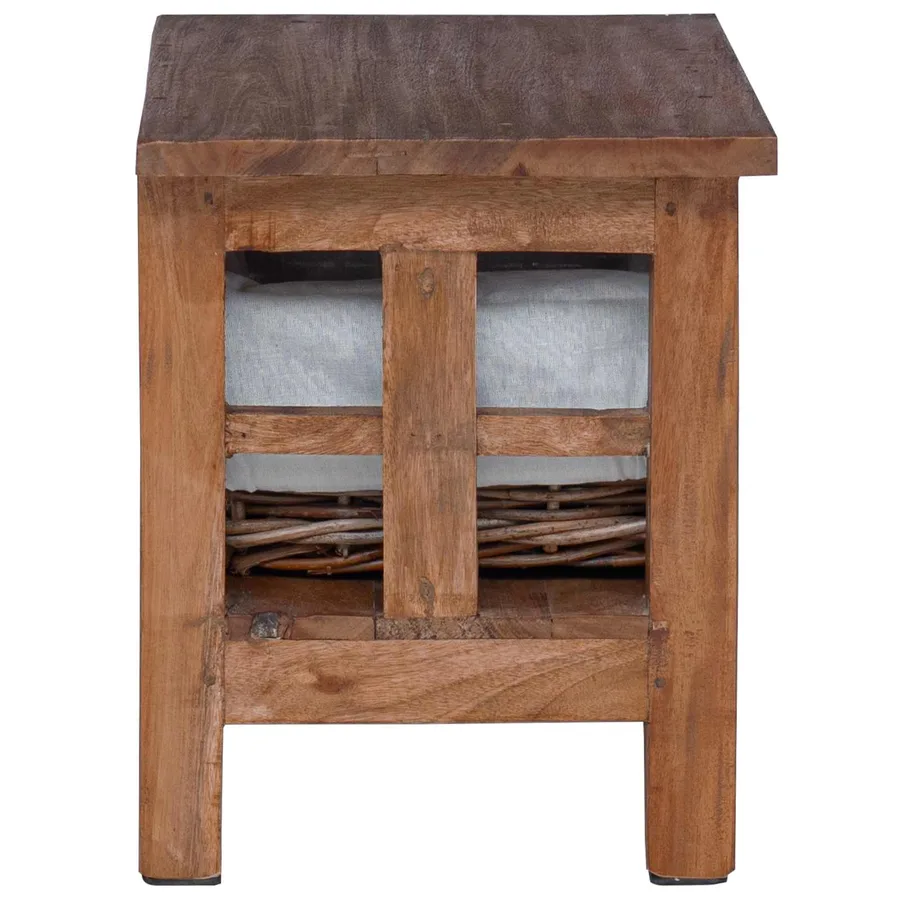 Table d'appoint Marron 38 x 28 x 35 cm Bois massif d'acajou - 6