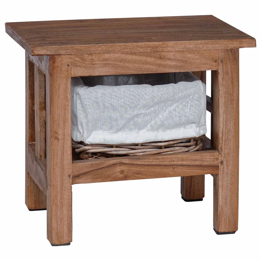 Table d'appoint Marron 38 x 28 x 35 cm Bois massif d'acajou - 7