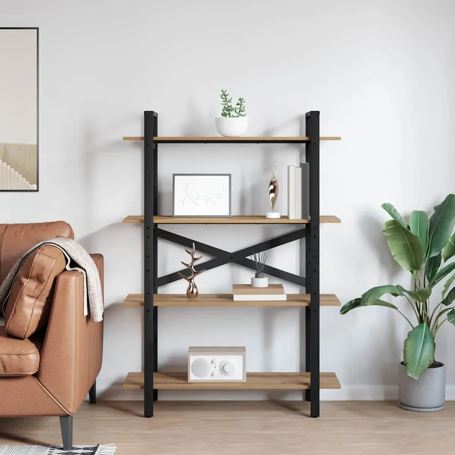 Étagère 4 niveaux 100 x 33,5 x 140 cm Bois d'ingénierie - 4