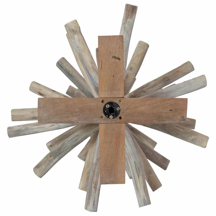 Sapin de Noël avec support Marron 90 cm Bois de teck solide - 10