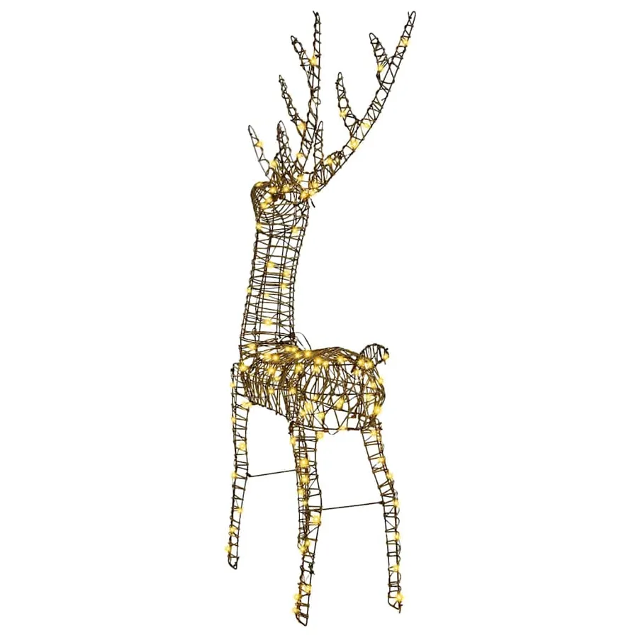 Renne 3D avec 140 LED Blanc chaud 70 x 41 x 128 cm Rotin - 6