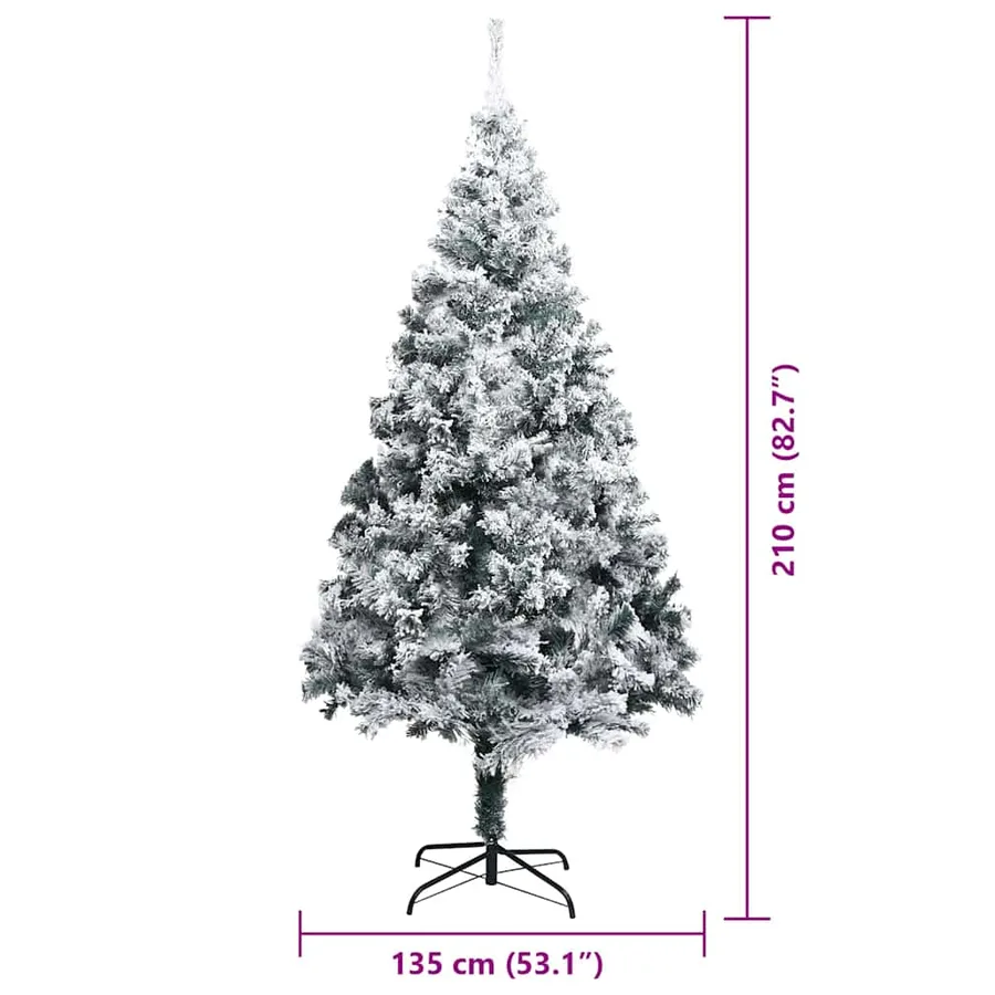 Sapin de Noël artificiel Blanc 210 cm PVC, Acier et Plastique - 15