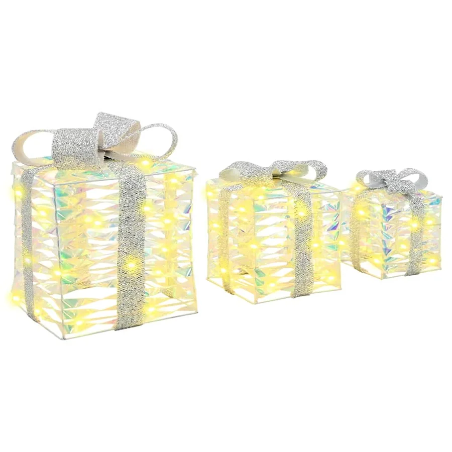 Boîte Cadeau avec 60 LED 3 pcs Blanc chaud 20 x 20 x 20 cm PET - 4