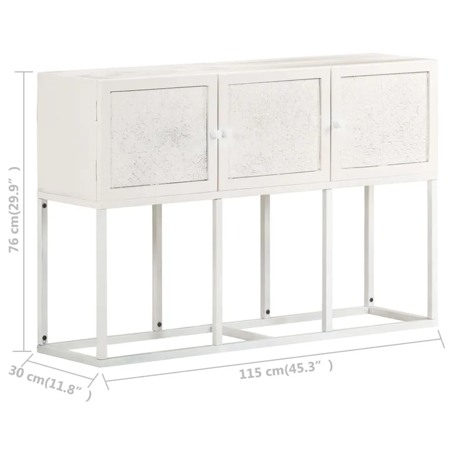 Buffet 115x30x76 cm Bois de manguier massif - 7