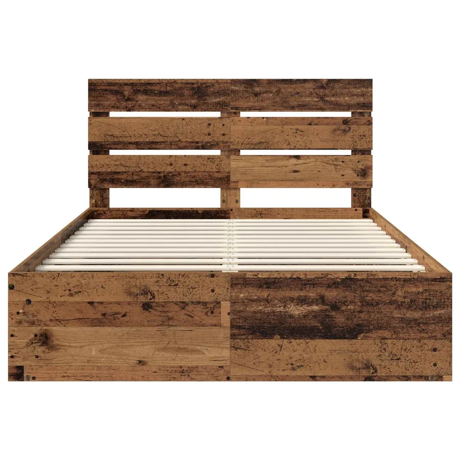 Cadre de lit Bois ancien 150 x 200 cm Bois de pin massif - 7