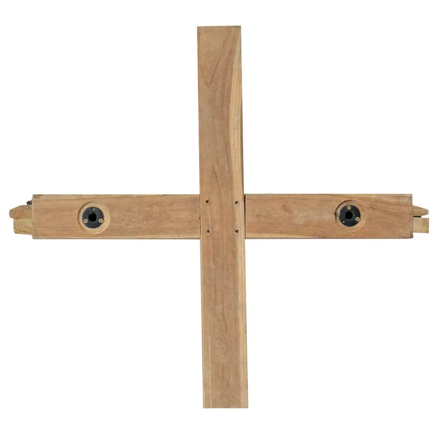 Sapin de Noël avec support Marron 181 cm Bois de teck solide - 11
