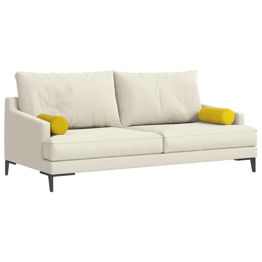 Coussins d'accent 2 pcs Jaune Ø 15 x 40 cm - 3