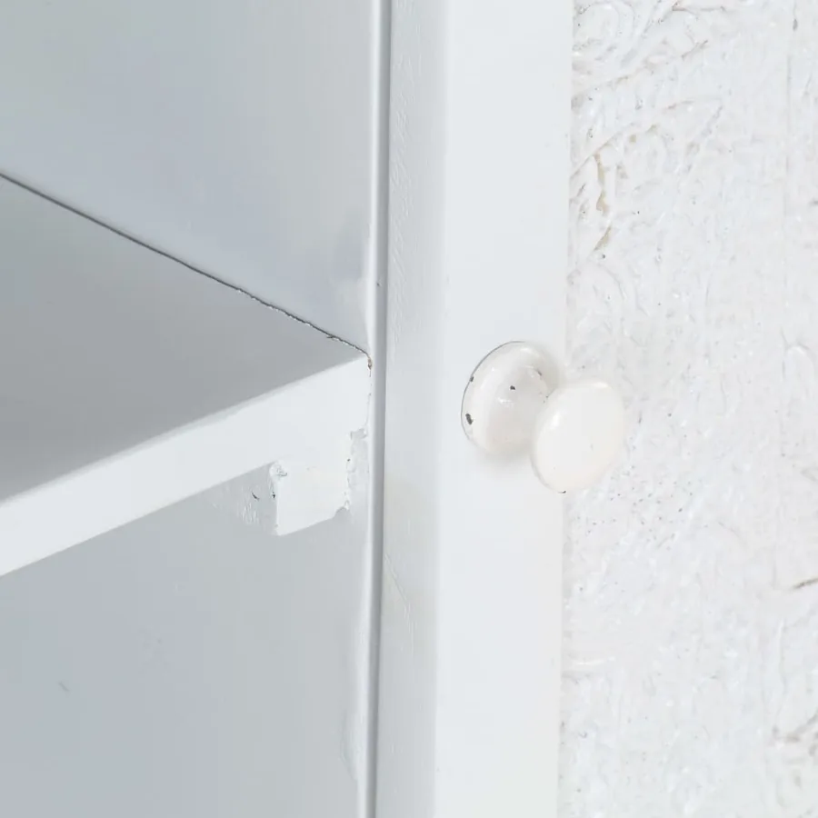 Meuble TV Blanc 115x30x46 cm Bois massif de manguier - 6