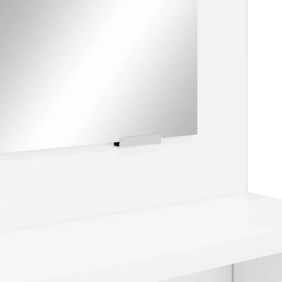 Tables de maquillage pour chambre avec tiroir Blanc brillant - 11