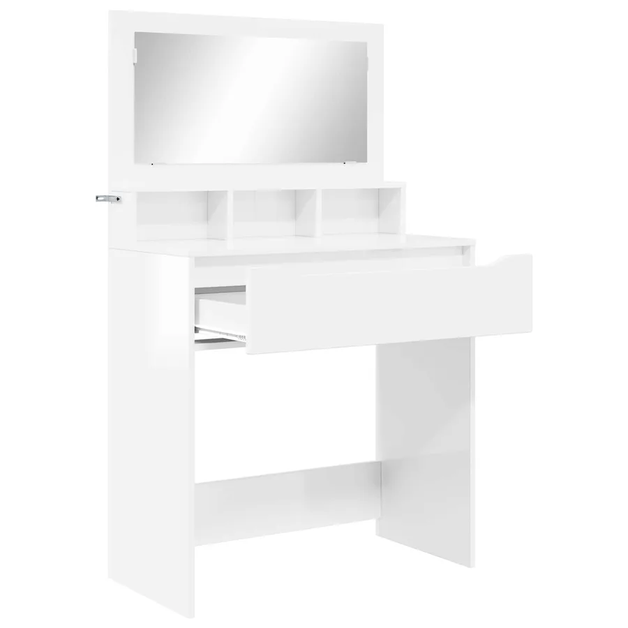 Tables de maquillage pour chambre avec tiroir Blanc brillant - 5