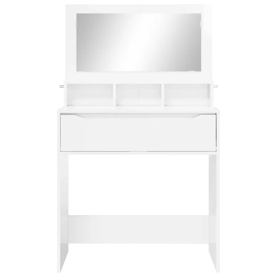 Tables de maquillage pour chambre avec tiroir Blanc brillant - 6