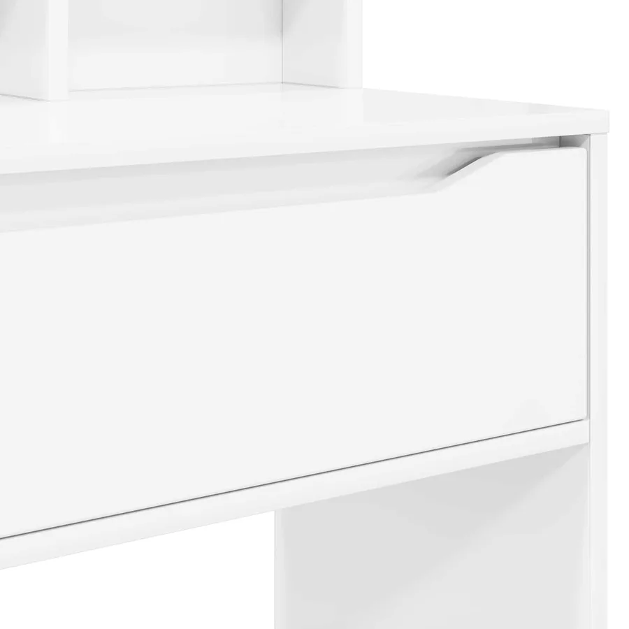 Tables de maquillage pour chambre avec tiroir Blanc brillant - 8