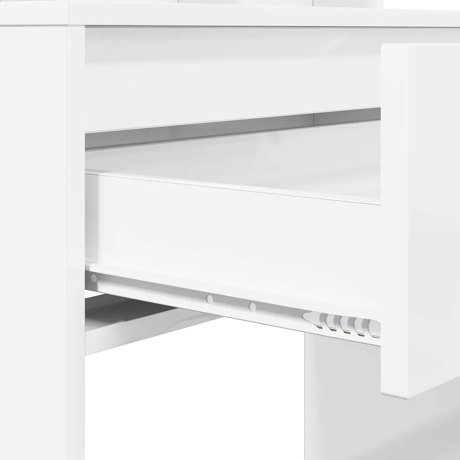 Tables de maquillage pour chambre avec tiroir Blanc brillant - 9