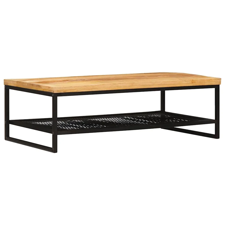 Table basse Marron et Noir Bois de mangue massif - 2