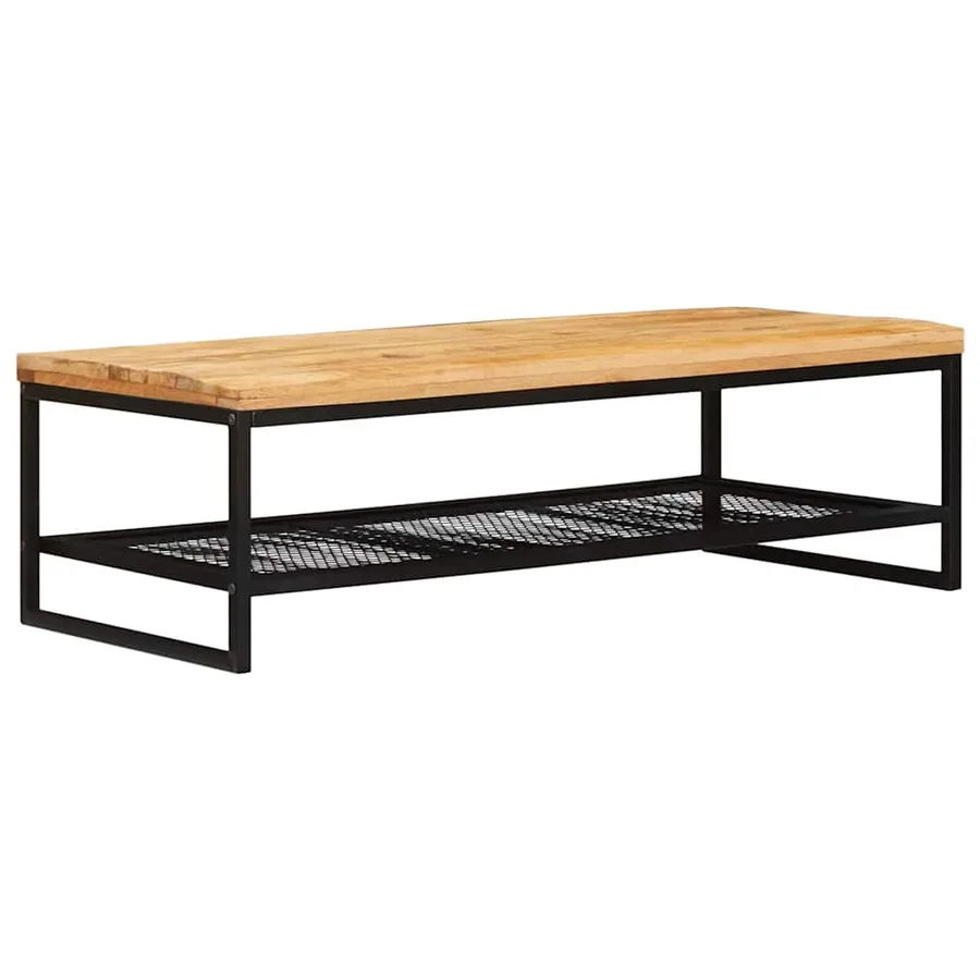 Table basse Marron et Noir Bois de mangue massif - 3