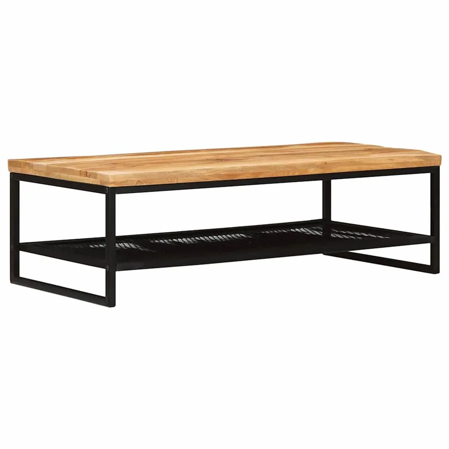 Table basse Marron et Noir Bois de mangue massif - 4