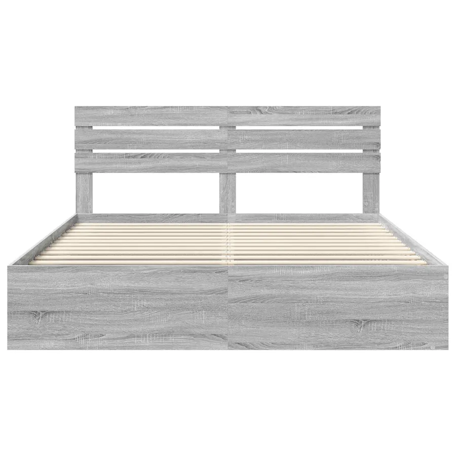 Cadre de lit Gris Sonoma 180 x 200 cm Pin massif - 7