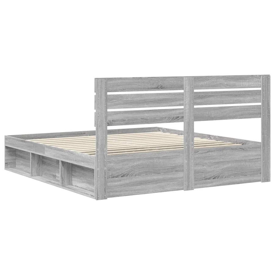 Cadre de lit Gris Sonoma 180 x 200 cm Pin massif - 9