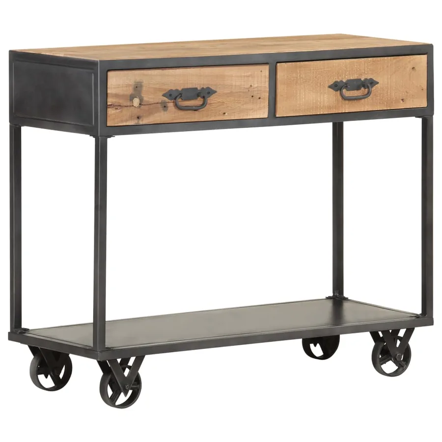 Table console 90x35x74 cm Bois de récupération massif - 10