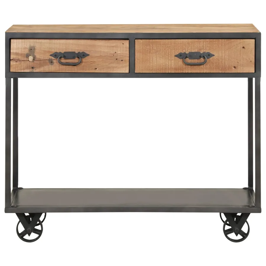 Table console 90x35x74 cm Bois de récupération massif - 3