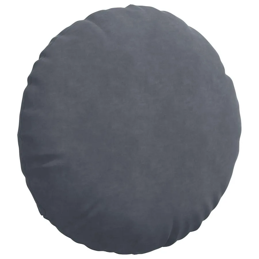 Coussins de siège 2 pcs Gris foncé Ø60 x 21 cm Velours - 5