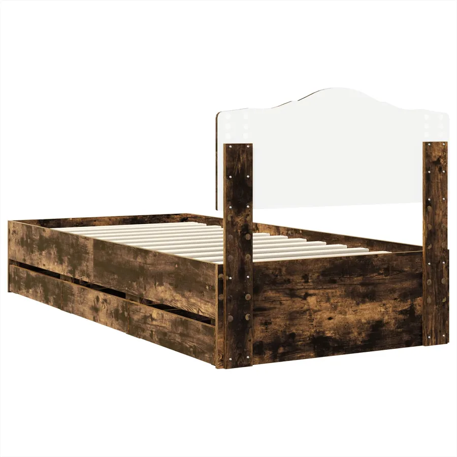 Cadre de lit Chêne fumé 100 x 200 cm Bois Ingénierie - 10
