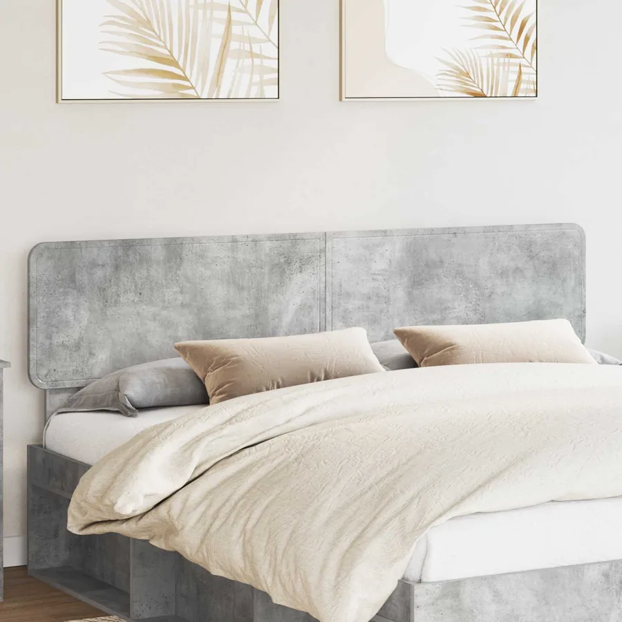 Tête de lit Gris béton Bois d'ingénierie
