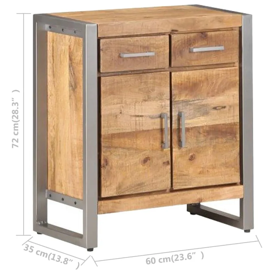 Buffet 60x35x72 cm Bois de manguier brut - 6