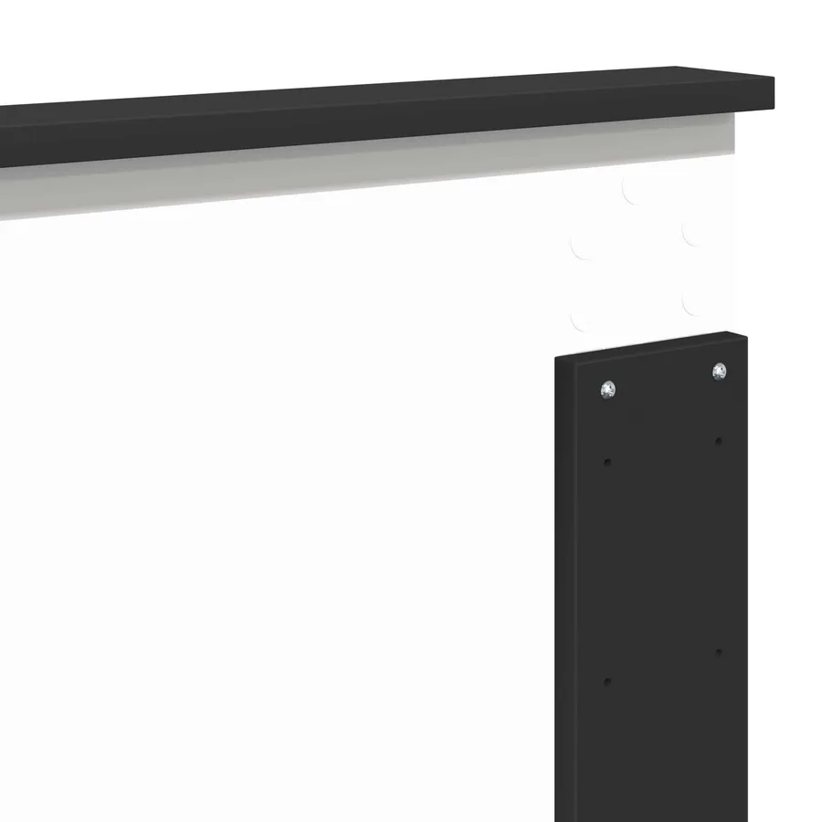 Cadre de lit Noir 200 x 200 cm Bois de pin massif - 11
