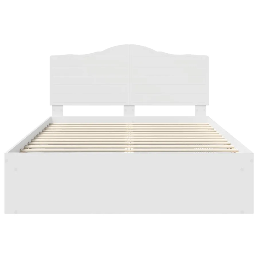Cadre de lit avec tête de lit Blanc 160 x 200 cm Pin massif - 7