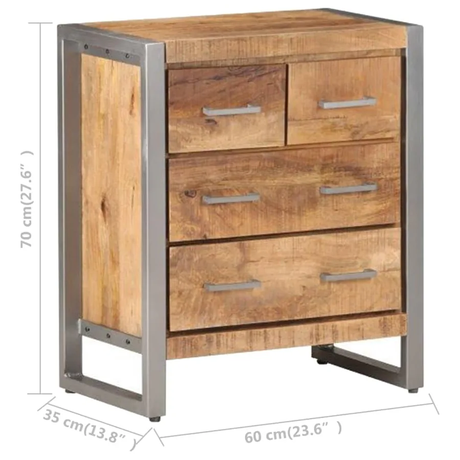 Buffet 60x35x70 cm Bois de manguier brut - 6