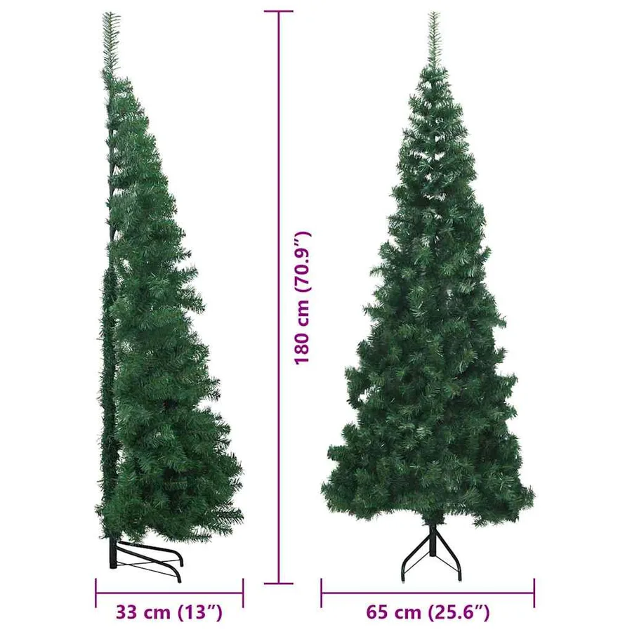 Arbre de Noël artificiel d'angle Vert 180 cm PVC et métal - 15