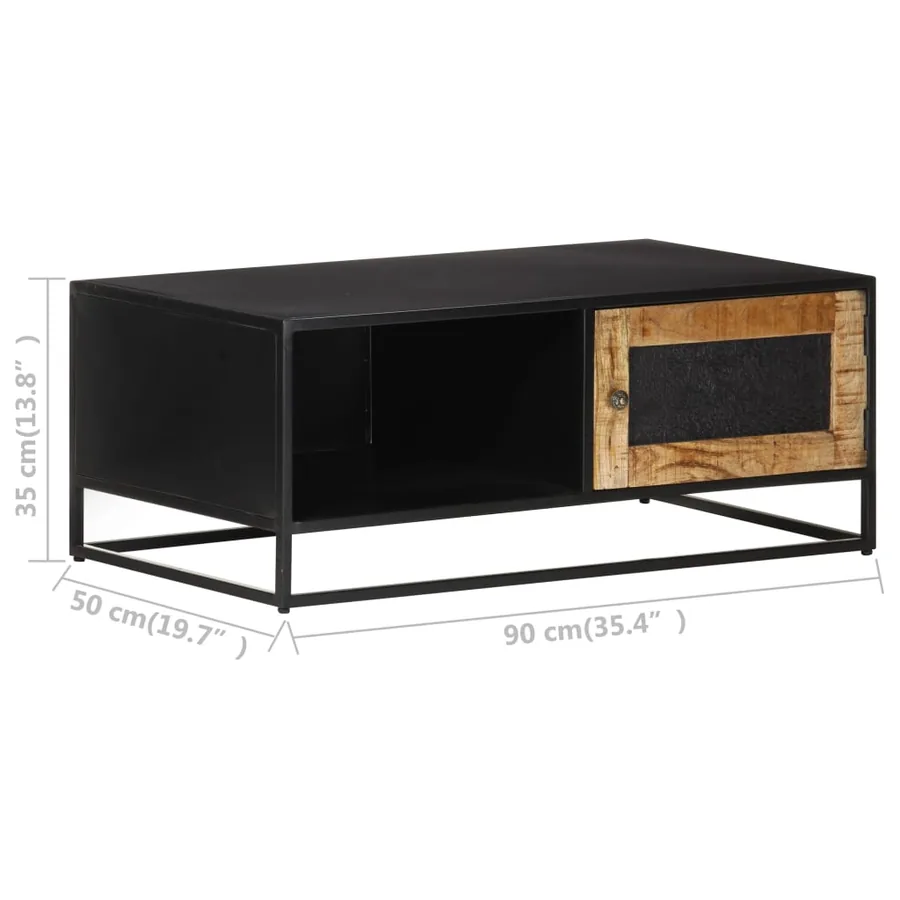 Table basse 90x50x35 cm Bois de manguier brut - 6
