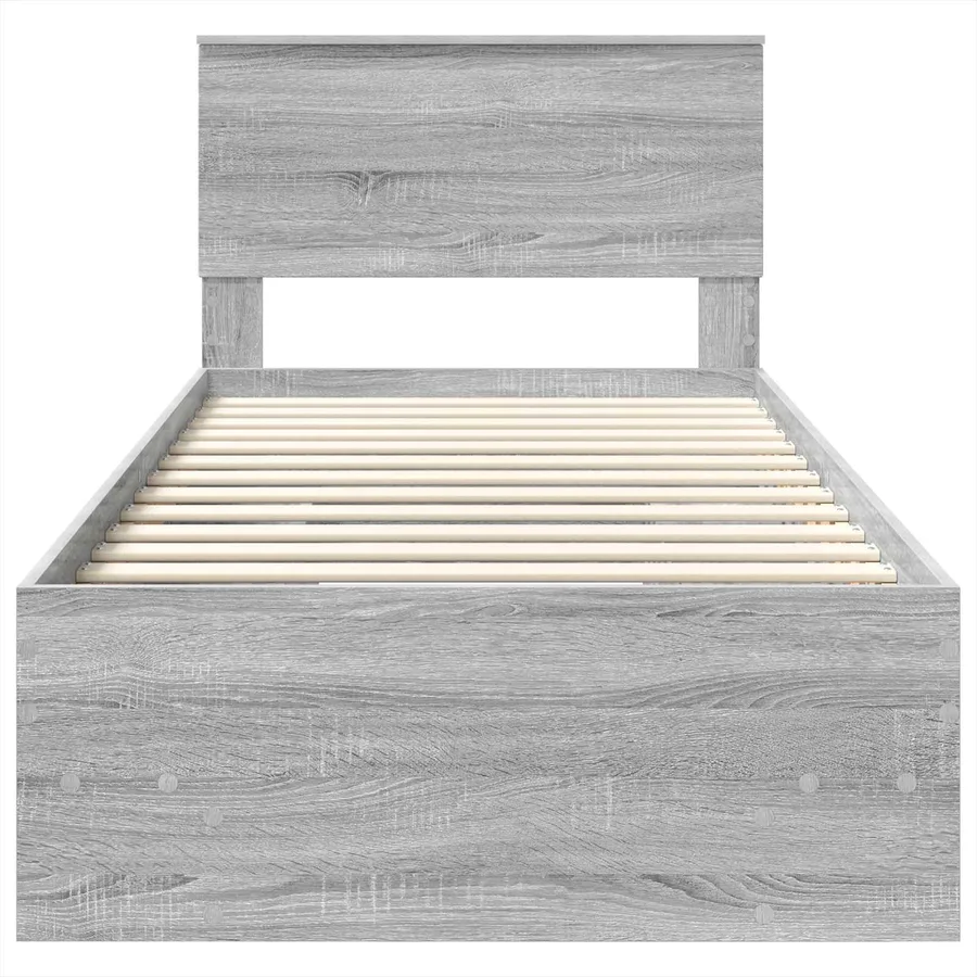Cadre de lit Gris Sonoma 120 x 123 cm Bois d'ingénierie - 7