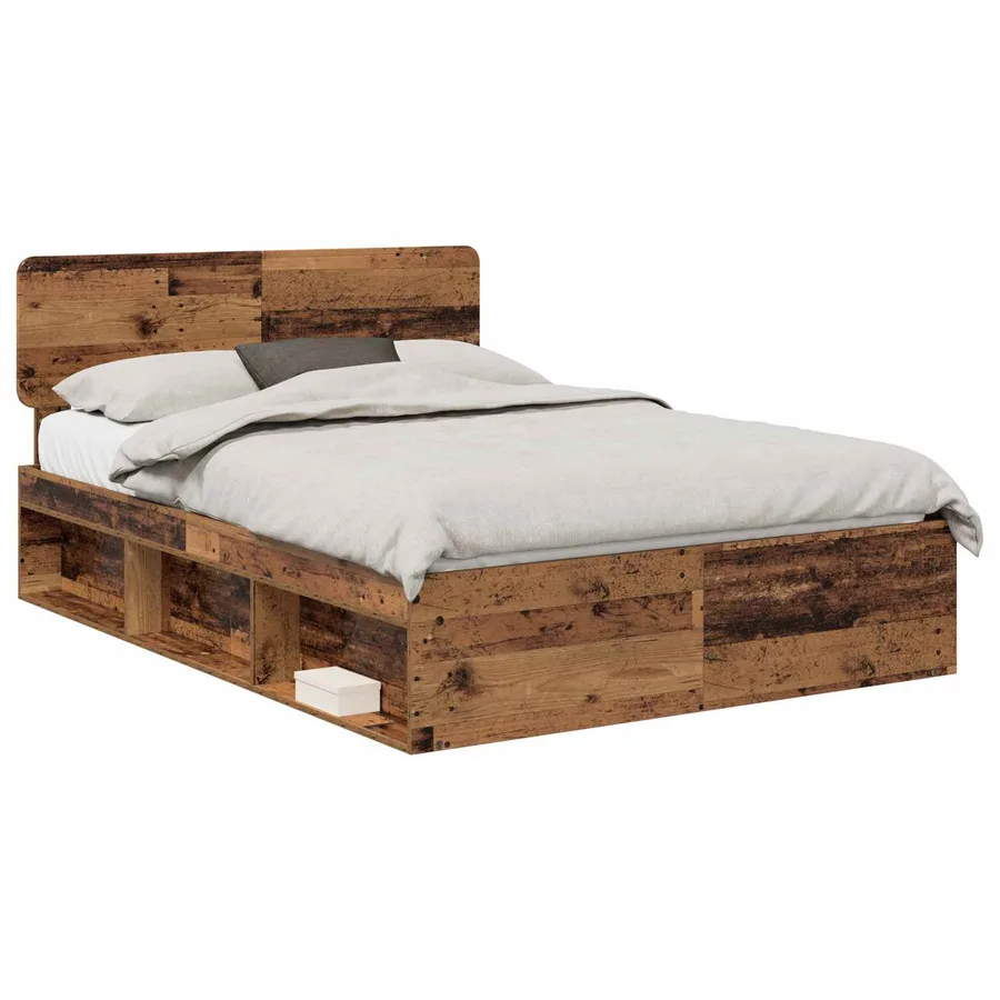 Cadre de lit Bois ancien 150 x 200 cm Pin massif - 2