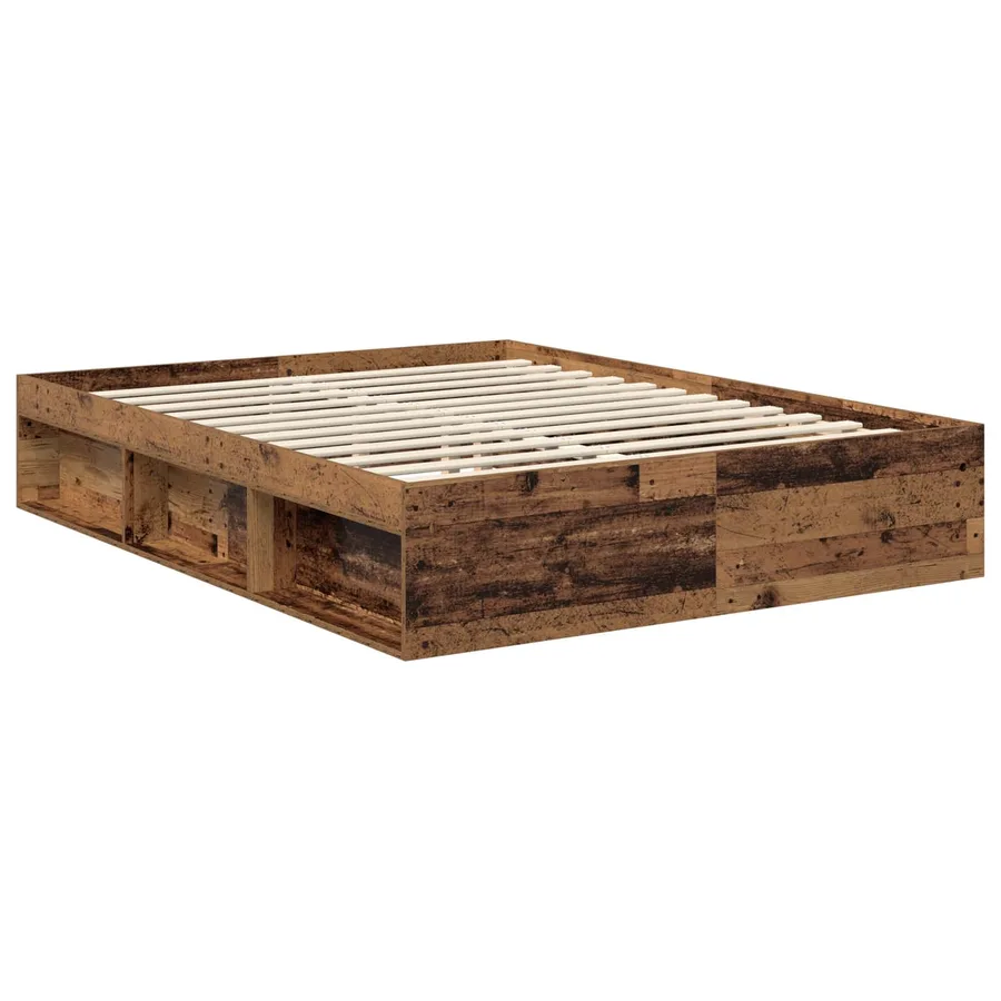 Cadre de lit Bois ancien 150 x 200 cm Pin massif - 5