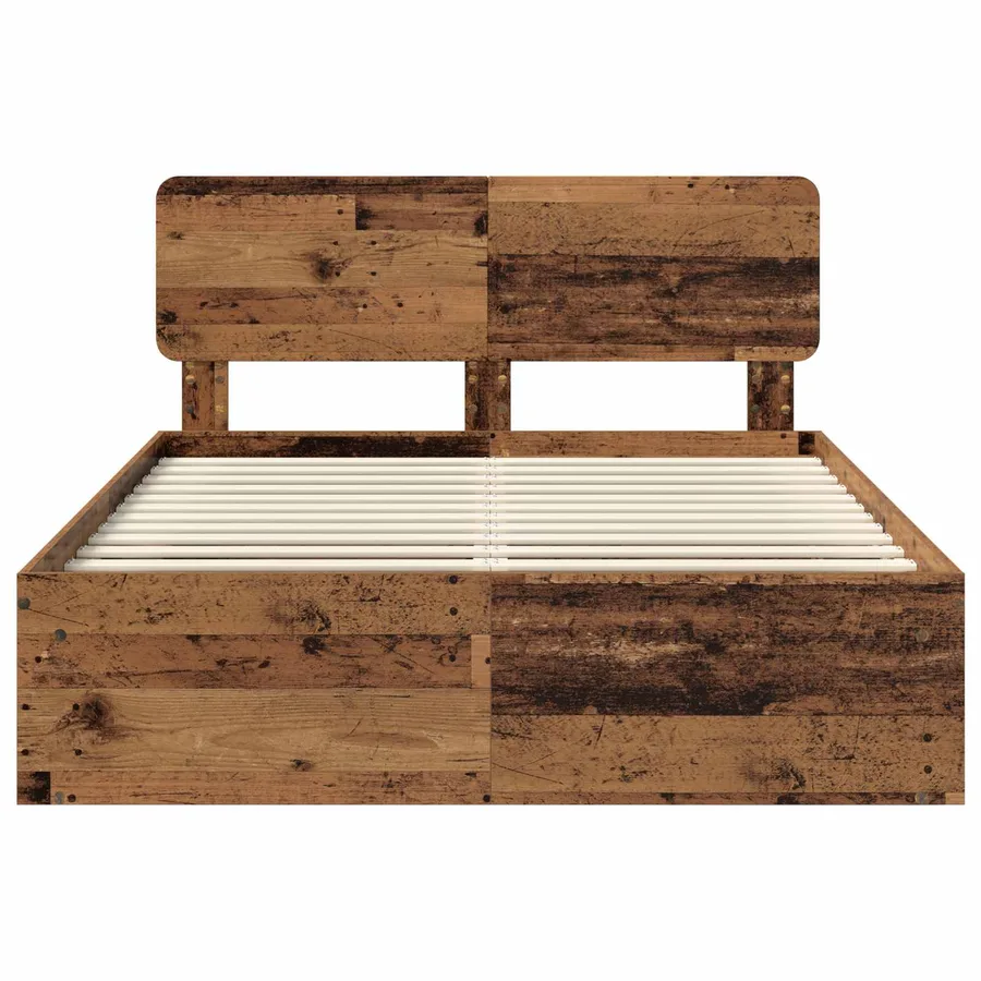 Cadre de lit Bois ancien 150 x 200 cm Pin massif - 7