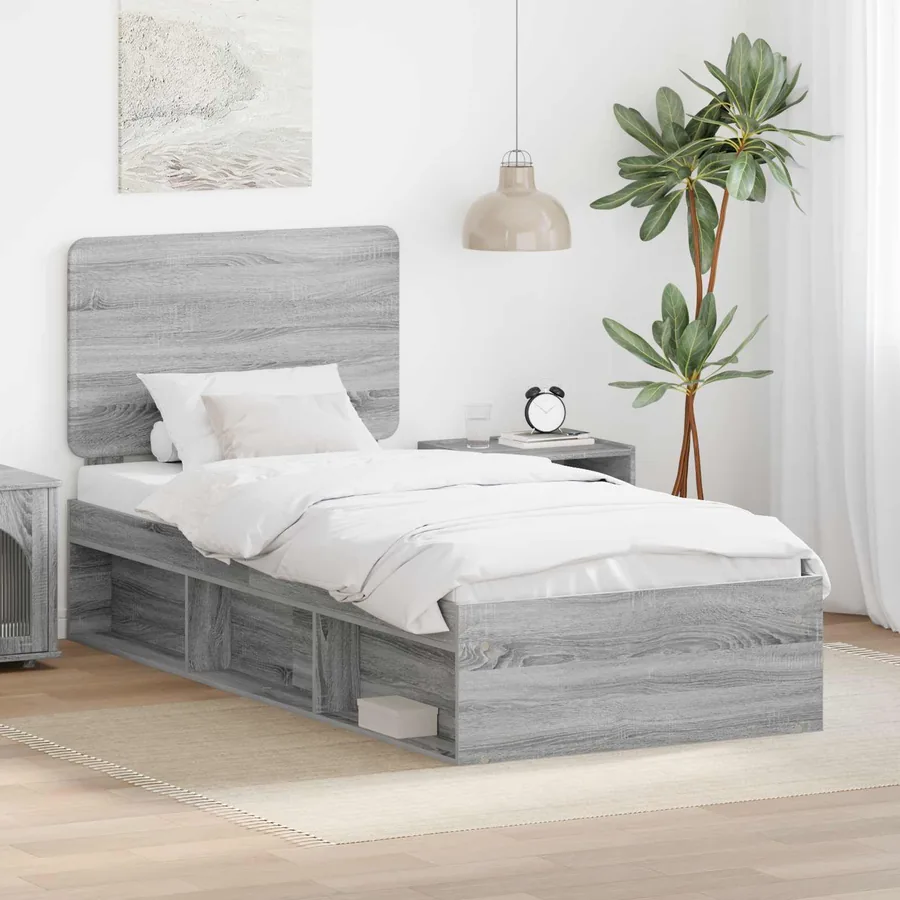 Cadre de lit Gris Sonoma 100 x 200 cm Bois de pin massif