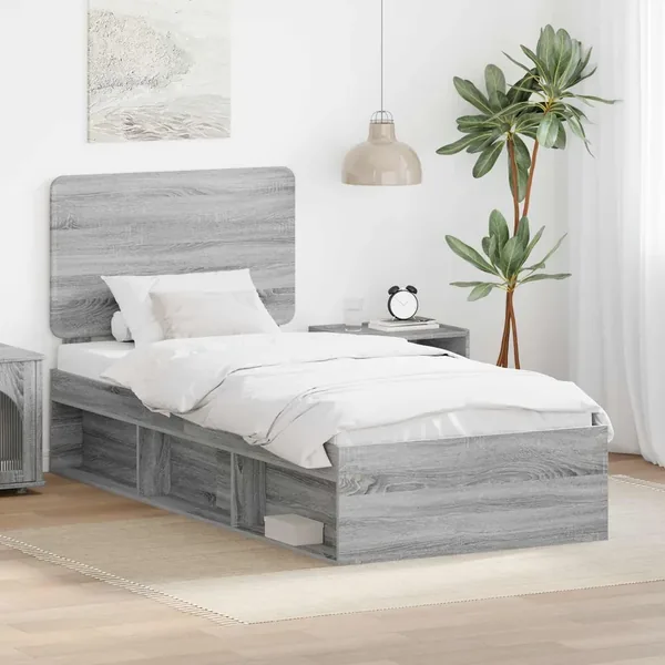 Cadre de lit Gris Sonoma 100 x 200 cm Bois de pin massif