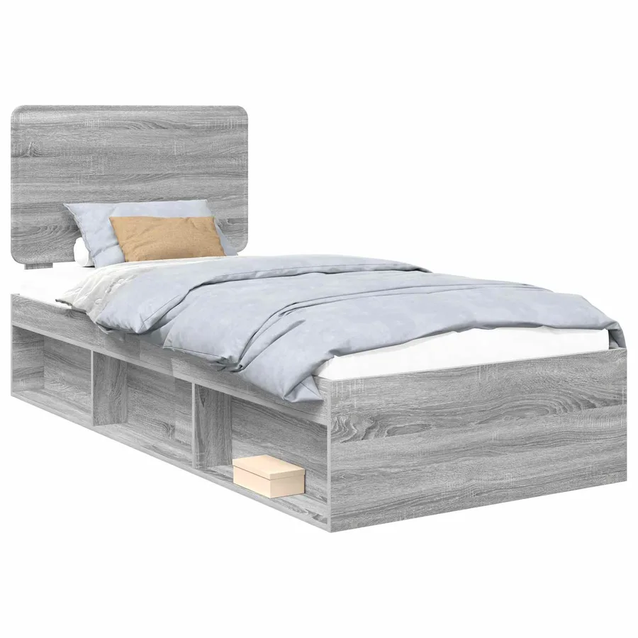 Cadre de lit Gris Sonoma 100 x 200 cm Bois de pin massif - 2