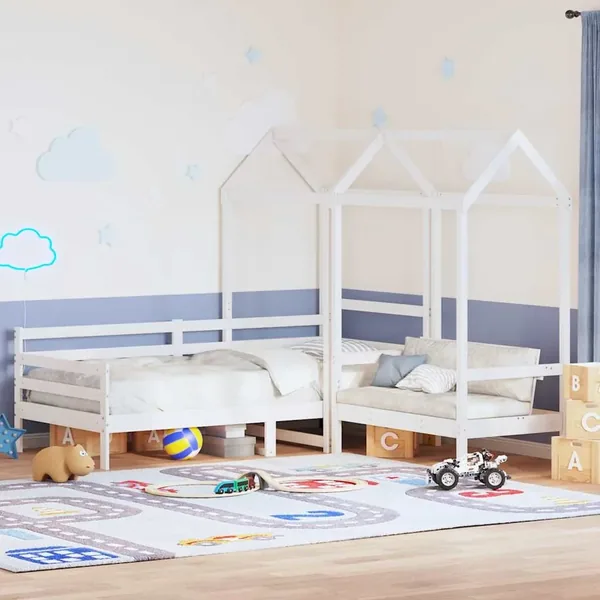 Ensemble de lit de jour et de banc et toit sans matelas blanc